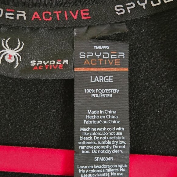 Spyder Active ProW B Black Hooded Full Zip Men's Sweatshirt Jacket Size L - Picture 8 of 8